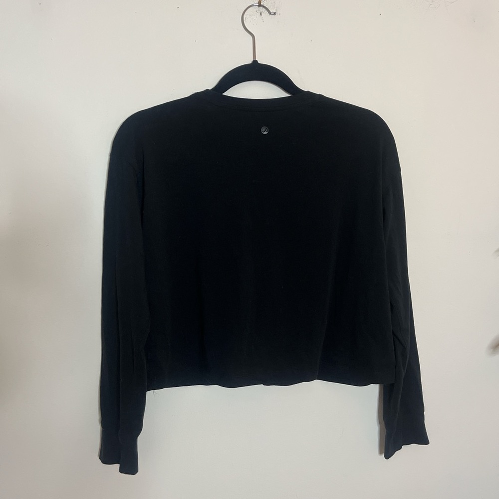 Black Long Sleeve Crop Top